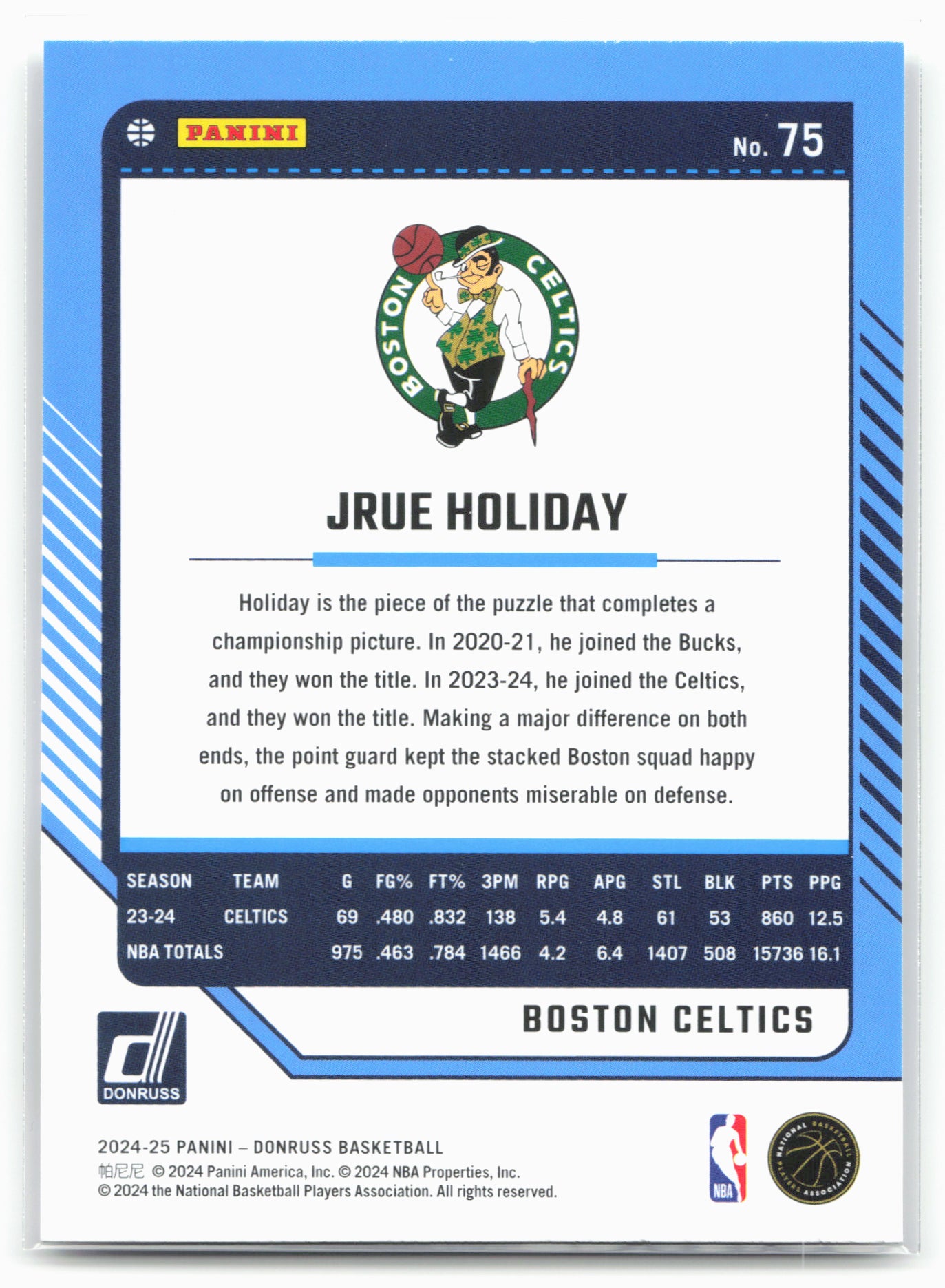 2024-25 Donruss #75 Jrue Holiday