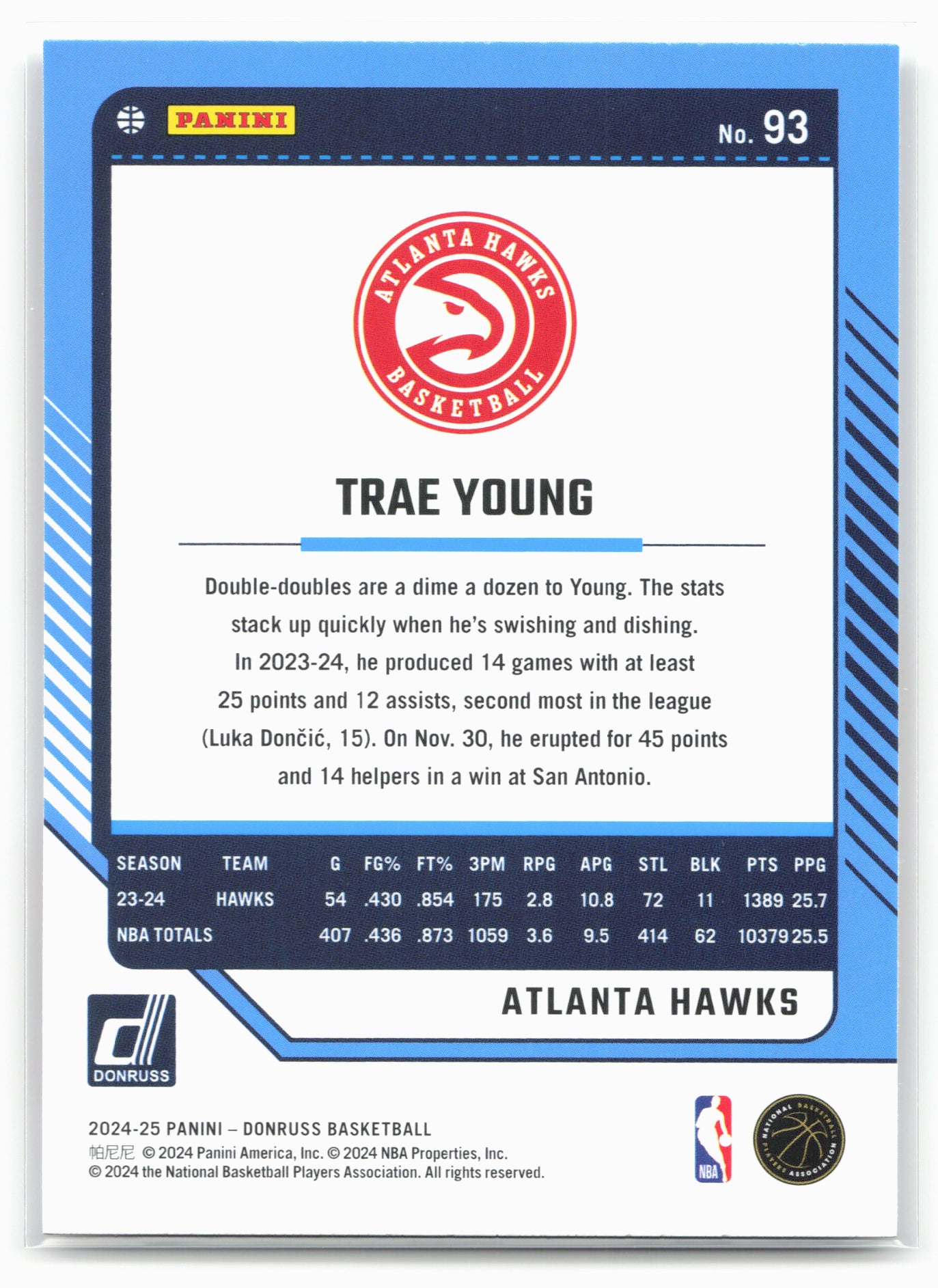 2024-25 Donruss #93 Trae Young