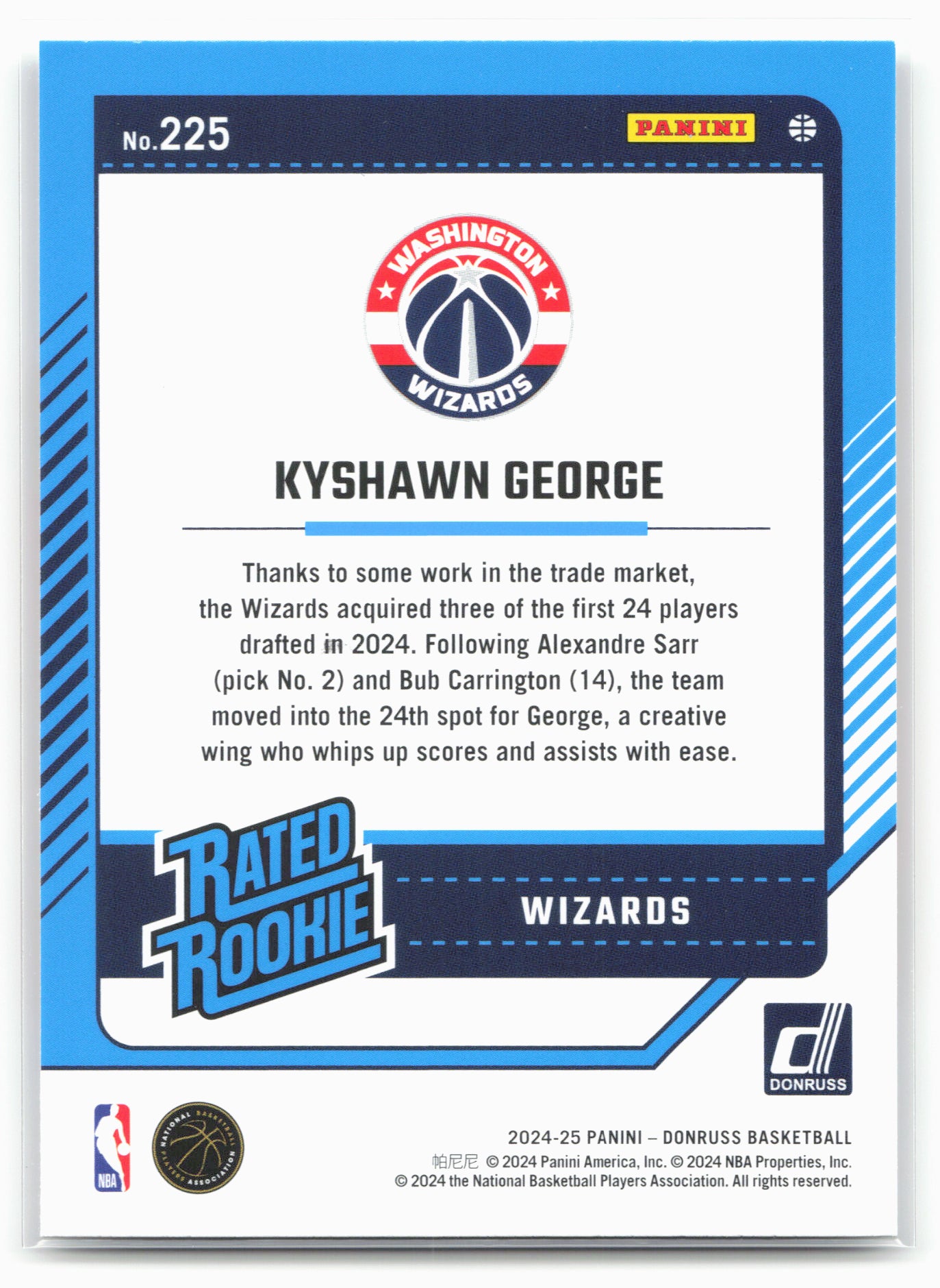 2024-25 Donruss #225 Kyshawn George