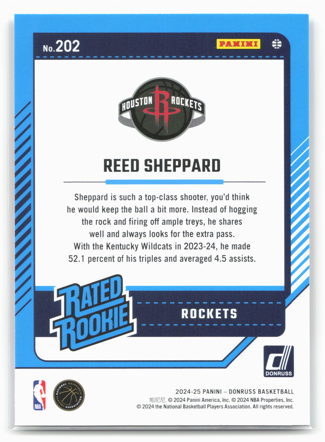 2024-25 Donruss #202 Reed Sheppard