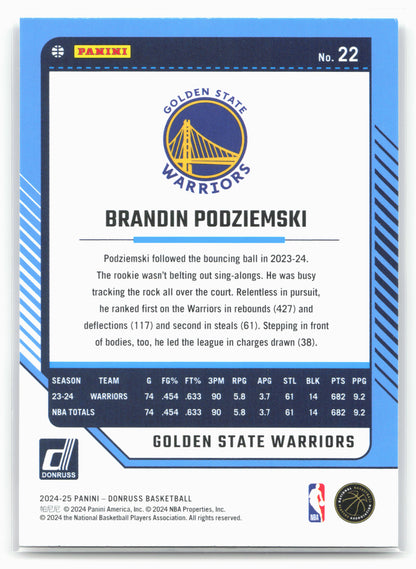 2024-25 Donruss #22 Brandin Podziemski