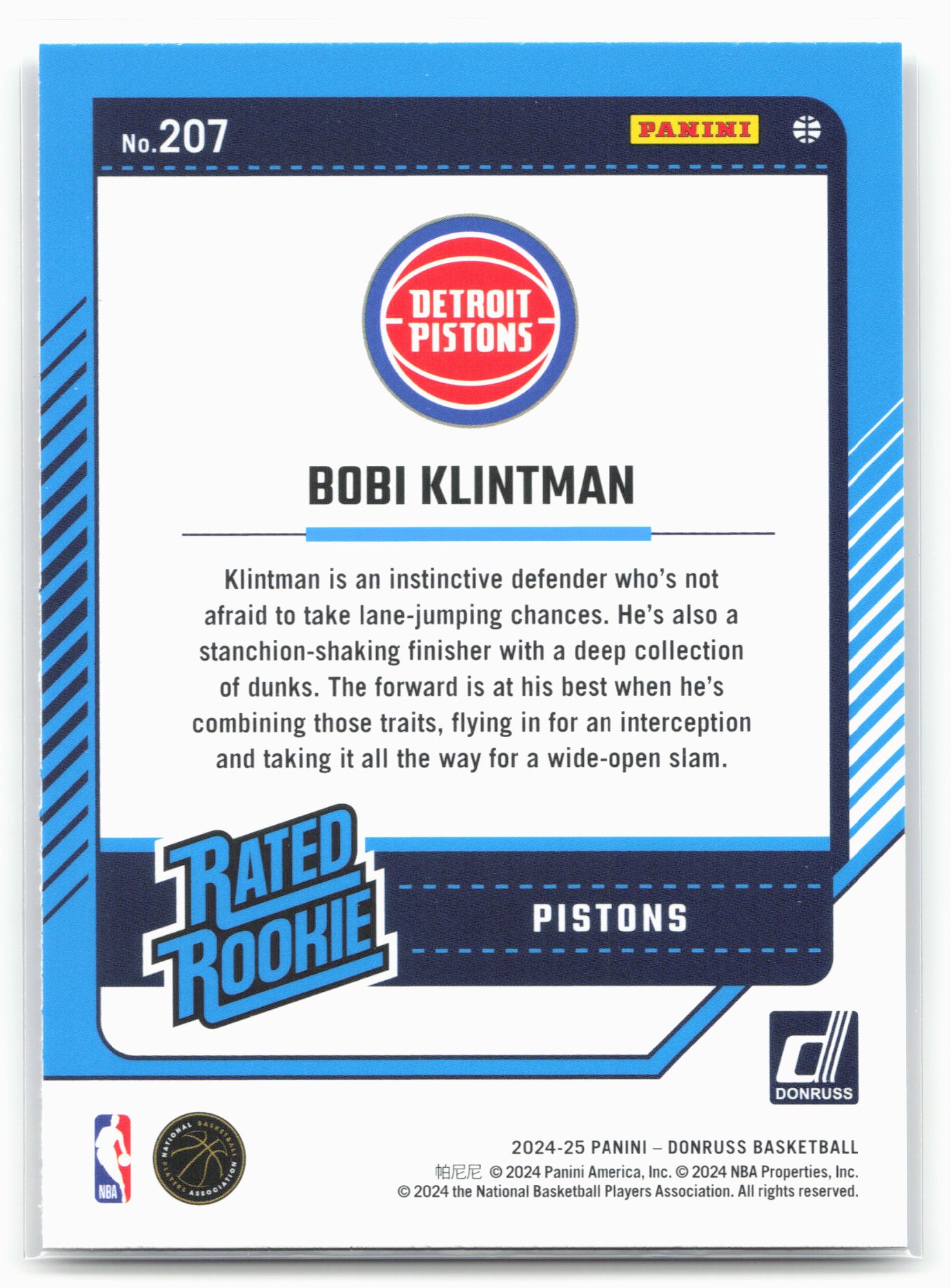 2024-25 Donruss #207 Bobi Klintman