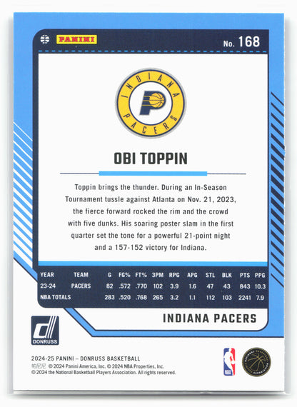 2024-25 Donruss #168 Obi Toppin
