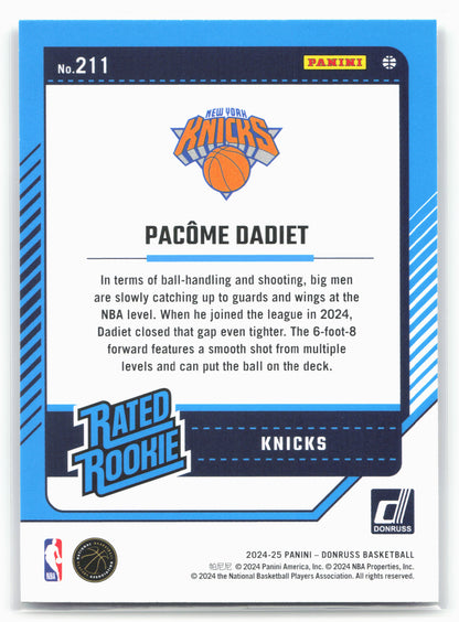 2024-25 Donruss #211 Pacome Dadiet