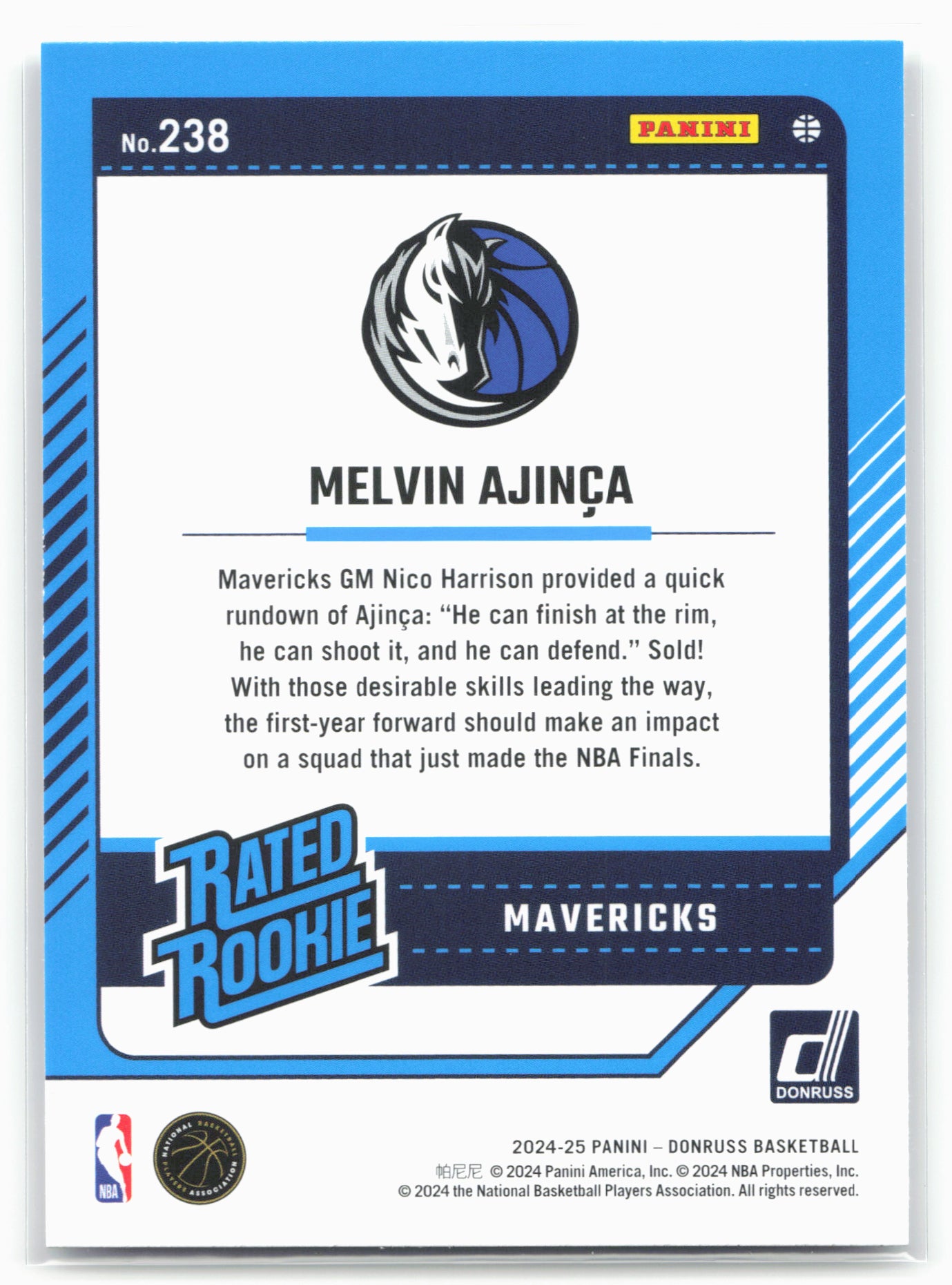 2024-25 Donruss #238 Melvin Ajinca