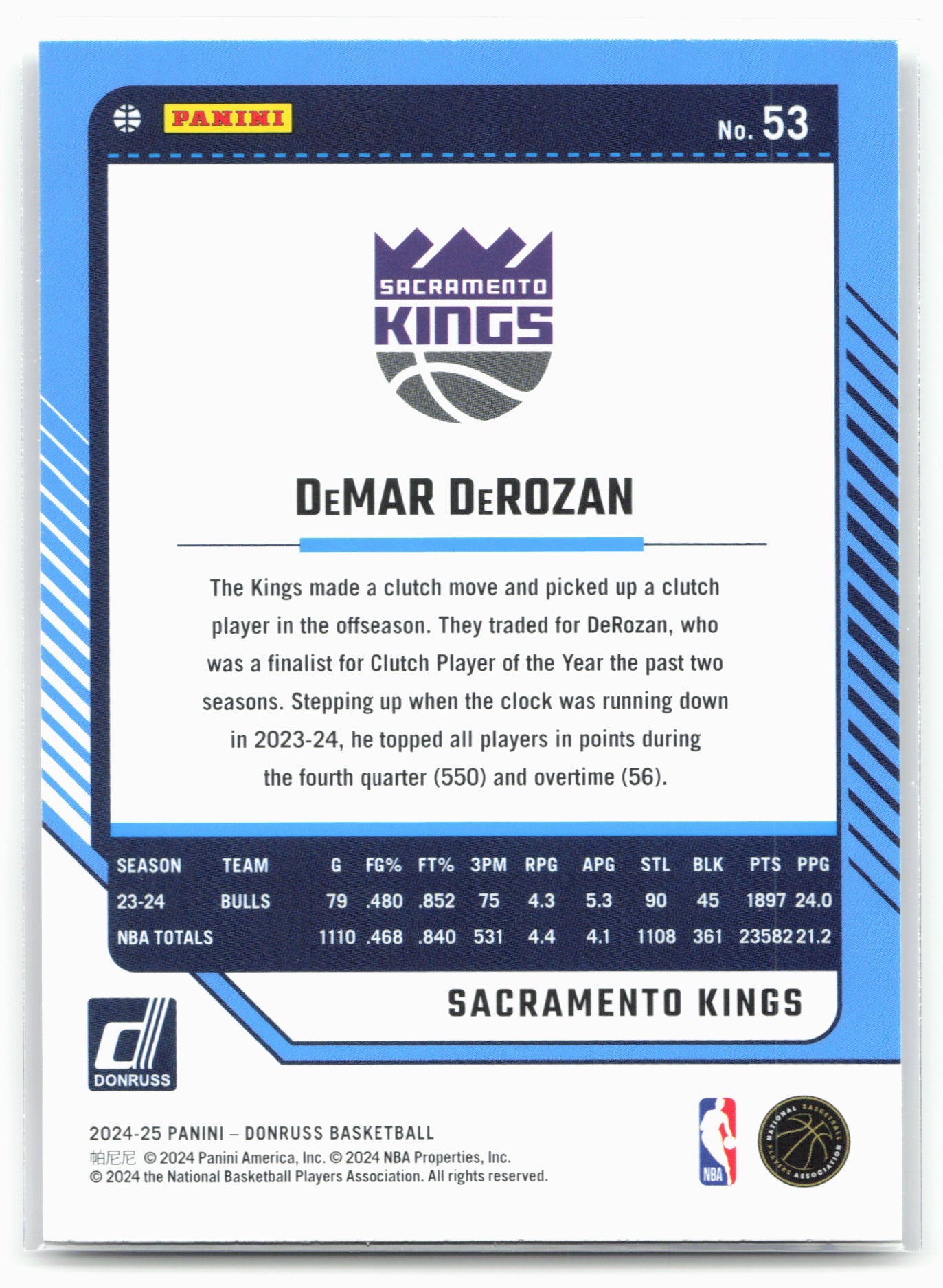 2024-25 Donruss #53 DeMar DeRozan