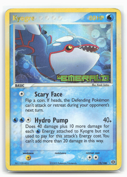 Emerald #15/106 Kyogre Holo Stamped 18180