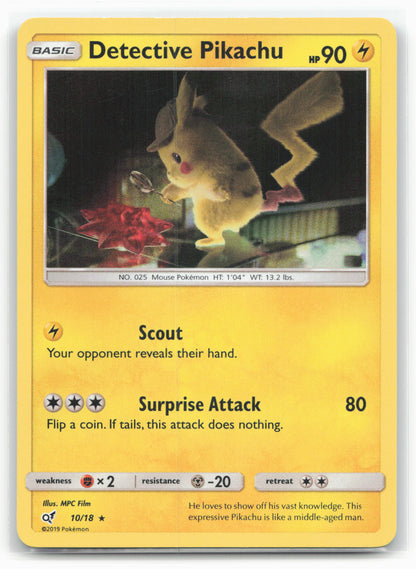 Detective Pikachu #10/18 Detective Pikachu 18186 Holo