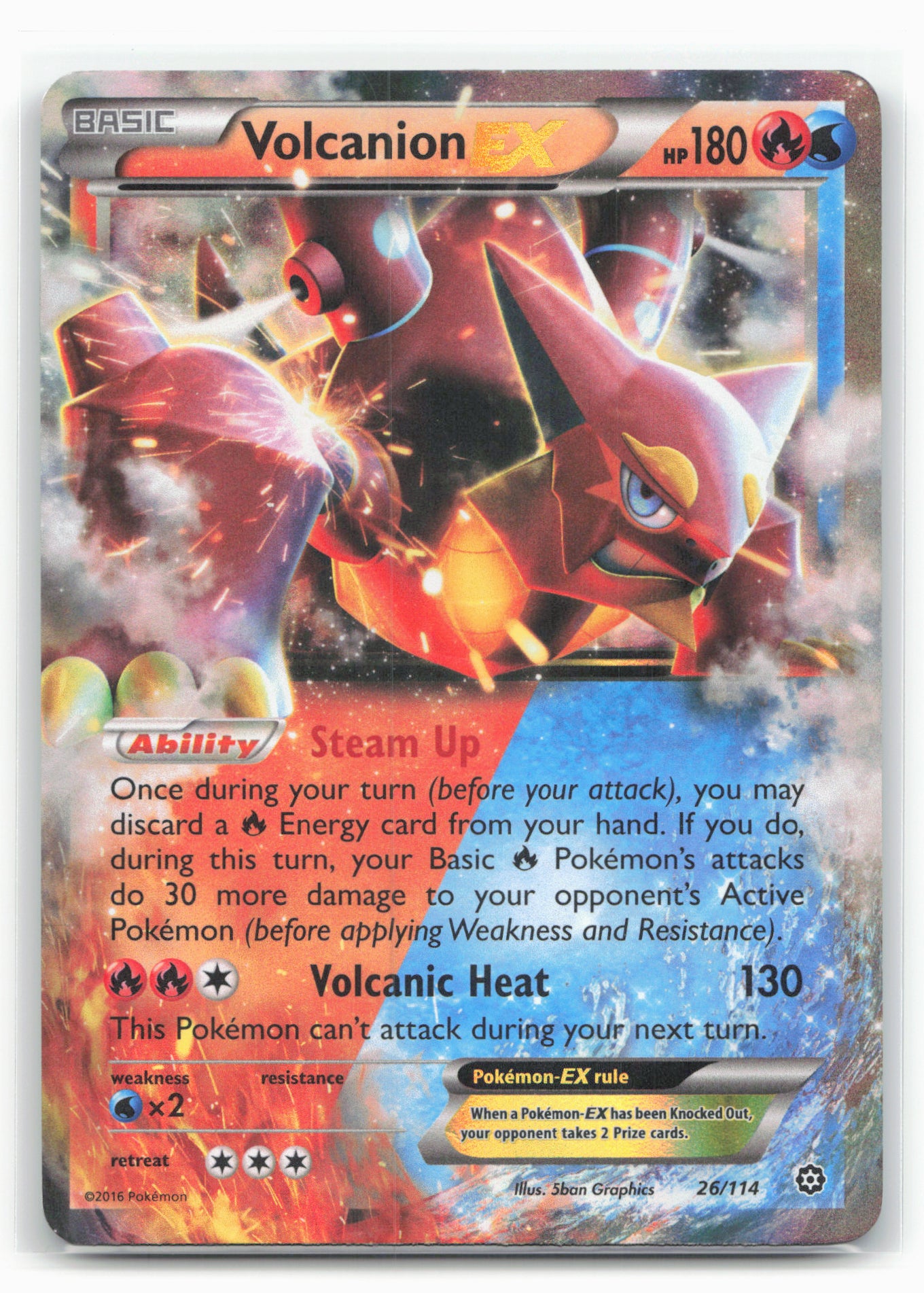XY - Steam Siege #26/114 Volcanion EX Holo 18188