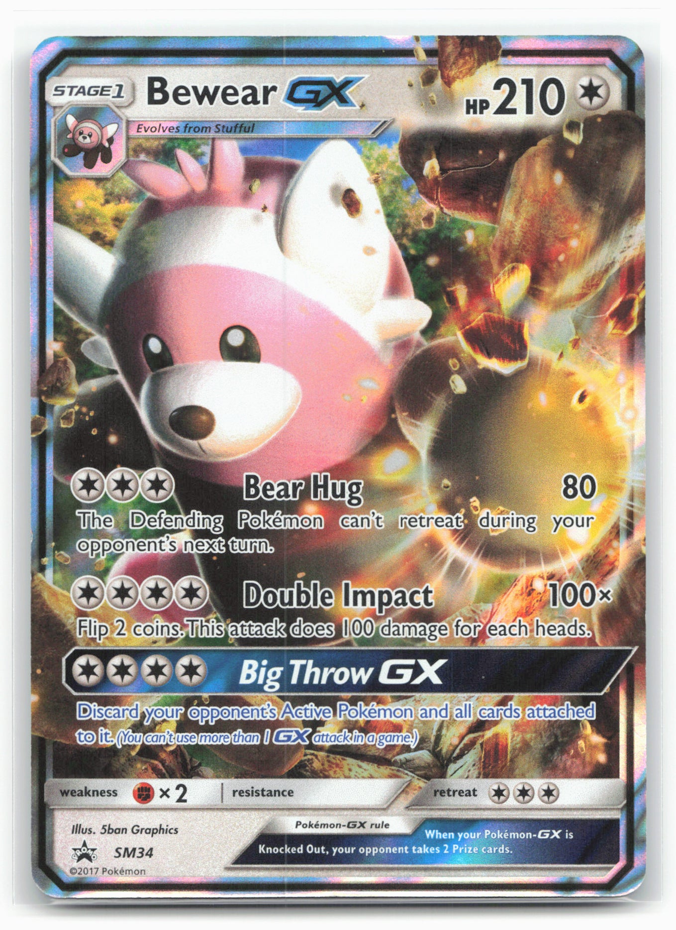 SM Promos #SM34 Bewear GX 18213 Holo