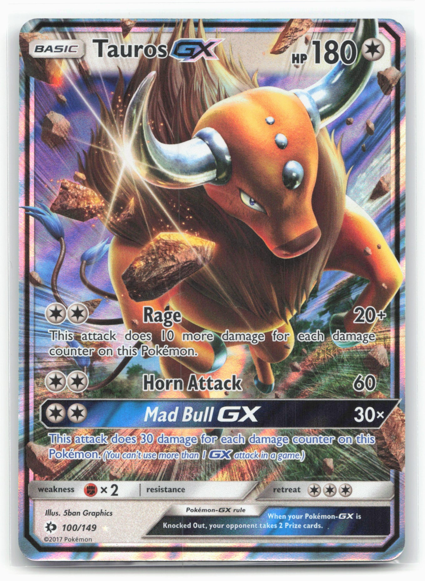 SM Base Set #100/149 Tauros GX 18217 Holo