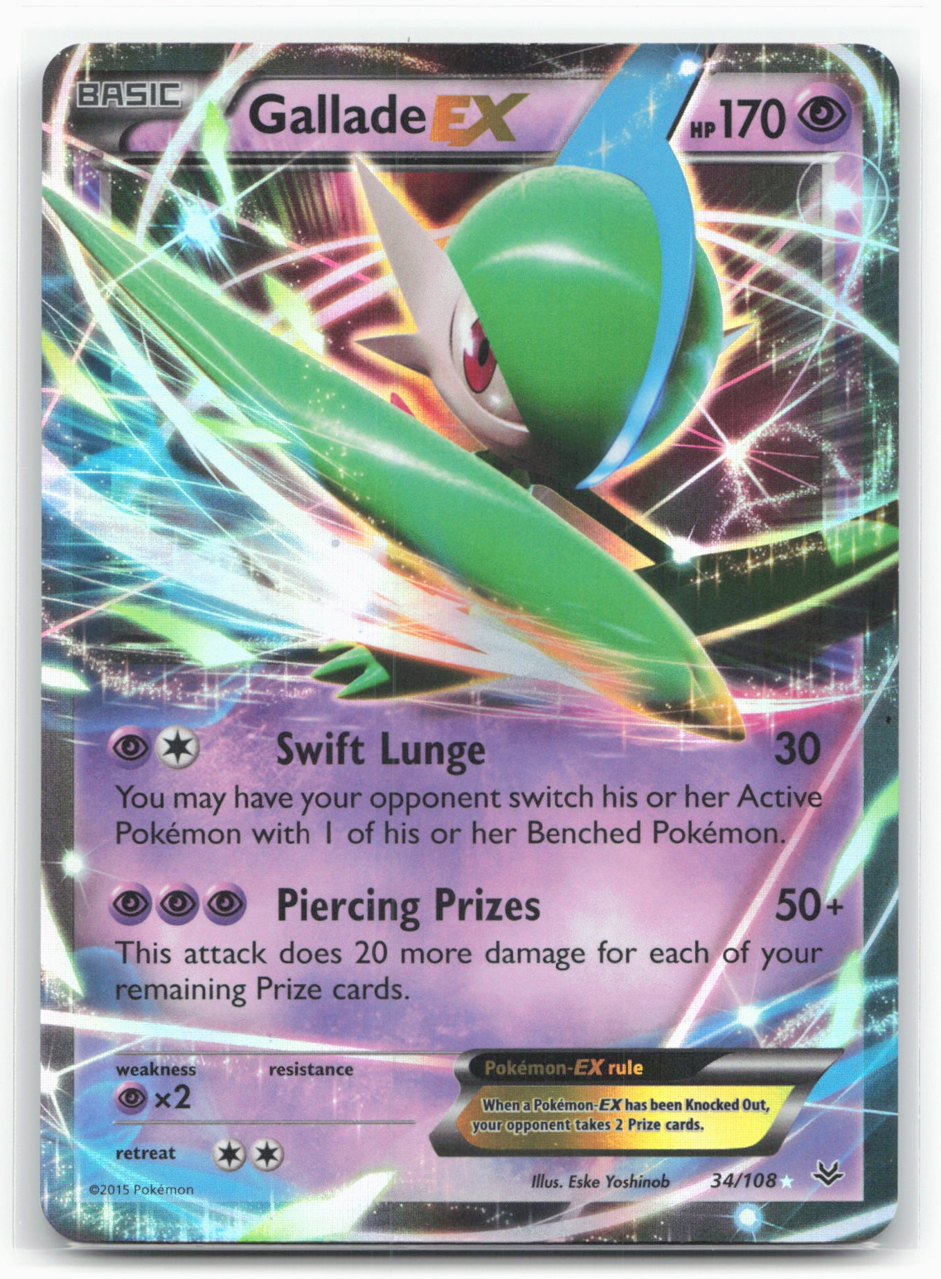 XY - Roaring Skies #34/108 Gallade EX 18237 Holo