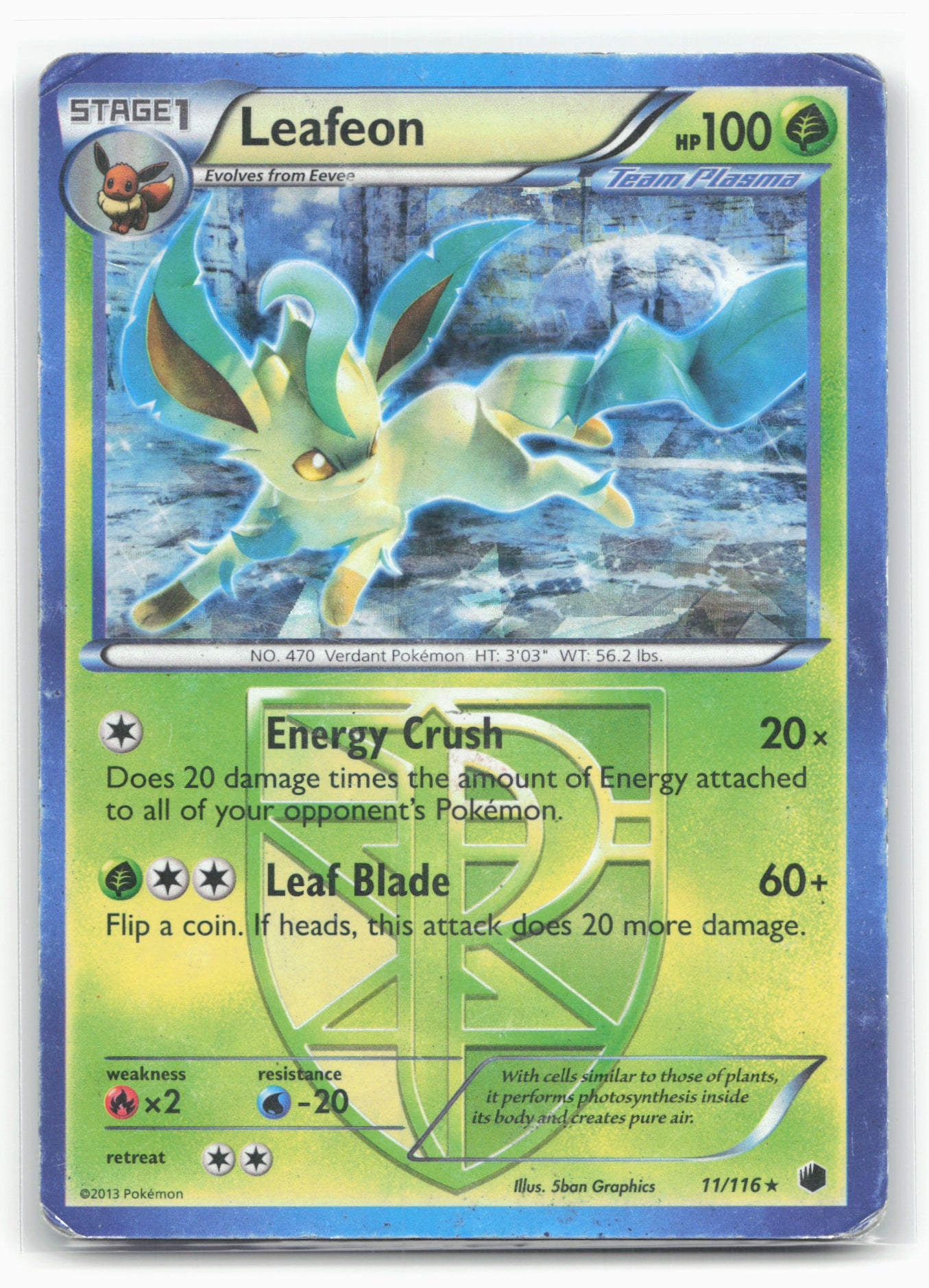 Plasma Freeze #11/116 Leafeon (Team Plasma) 18239 Holo