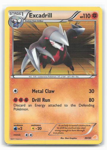 BW Trainer Kit: Excadrill & Zoroark #30/30 Excadrill (#30 Holo) 18254 Holo