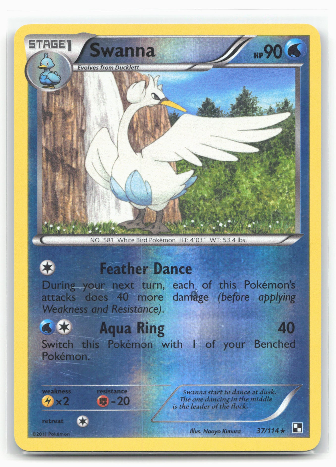 Black and White #37/114 Swanna 18255 Holo