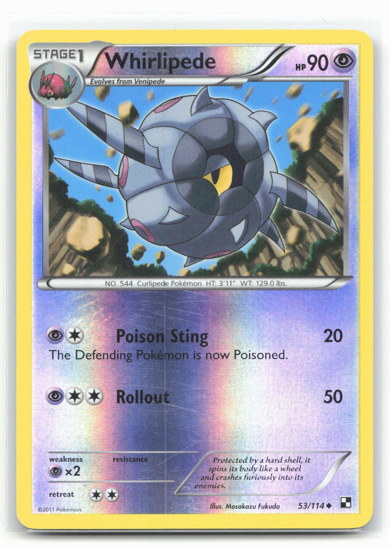 Black and White #53/114 Whirlipede 18268 Holo