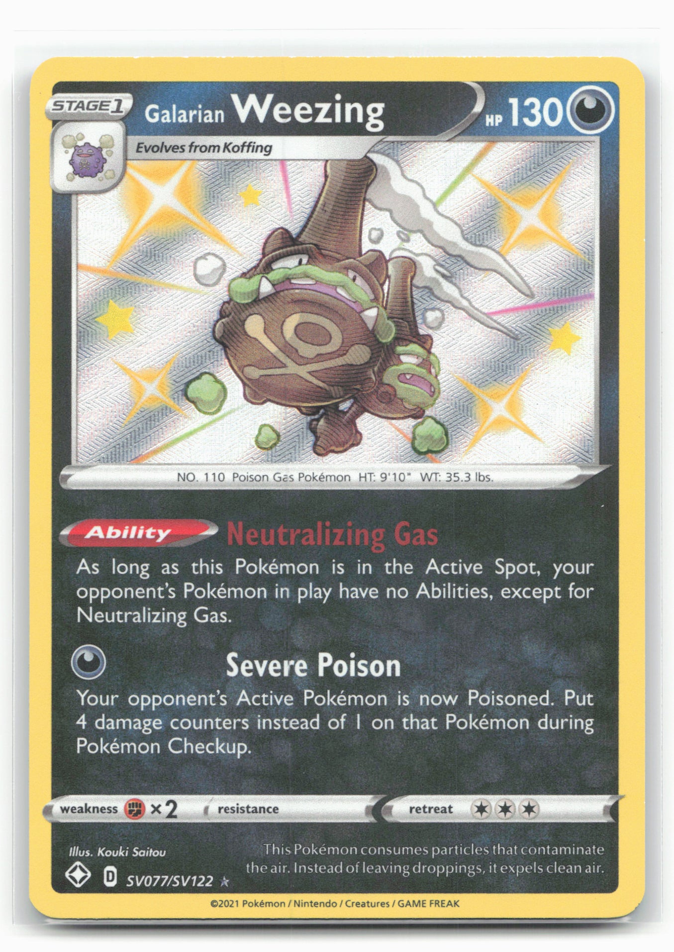 Shining Fates: Shiny Vault #SV077/SV122 Galarian Weezing Holo 18281
