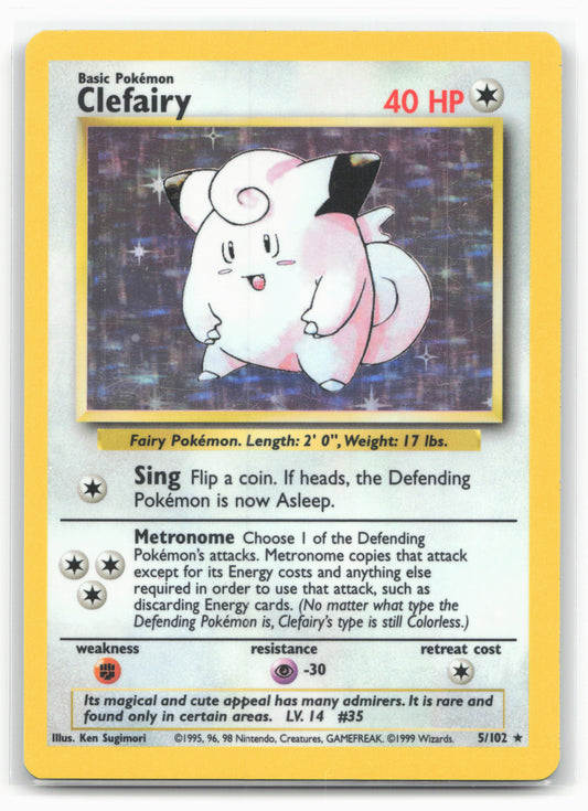 Base Set #005/102 Clefairy 18285 Holo