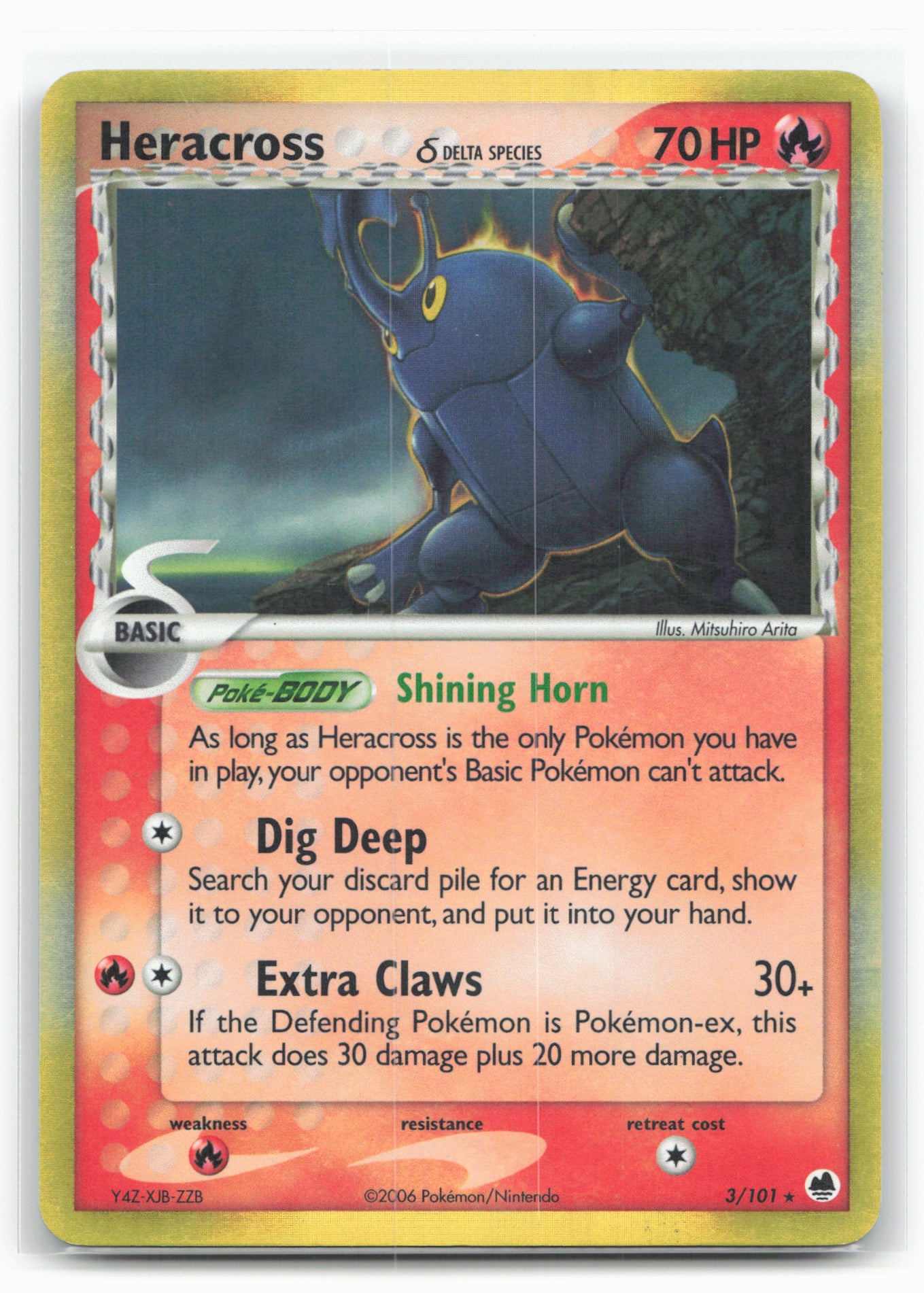 Dragon Frontiers #3/101 Heracross (Delta Species) Holo 18302