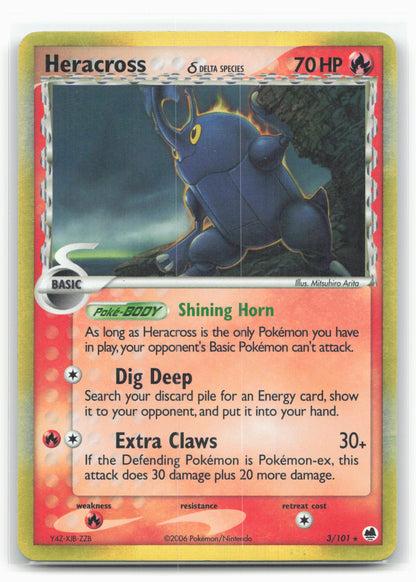 Dragon Frontiers #3/101 Heracross (Delta Species) Holo 18302
