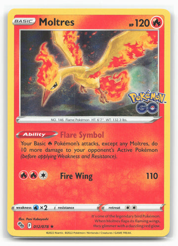 Pokemon GO #012/078 Moltres Holo 18333