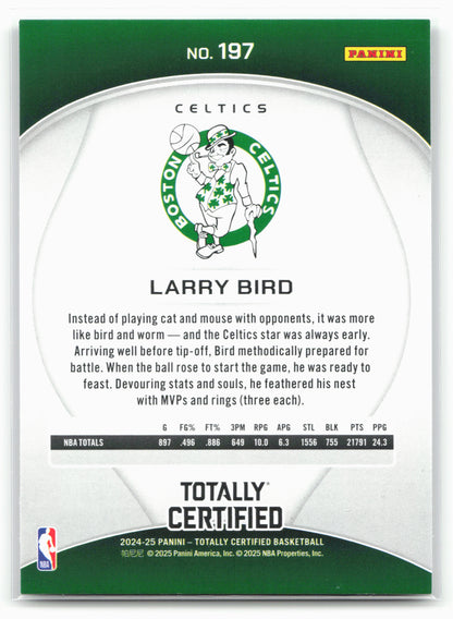 2024-25 Panini Totally Certified #197 Larry Bird 18389