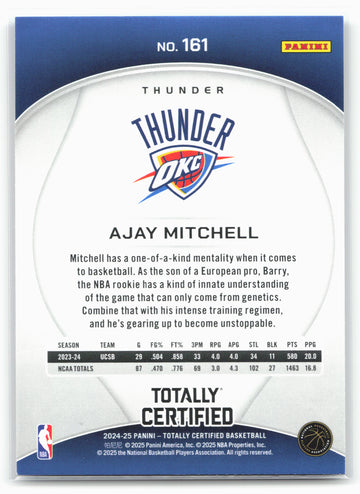
2024-25 Panini Totally Certified #161 Ajay Mitchell 18392