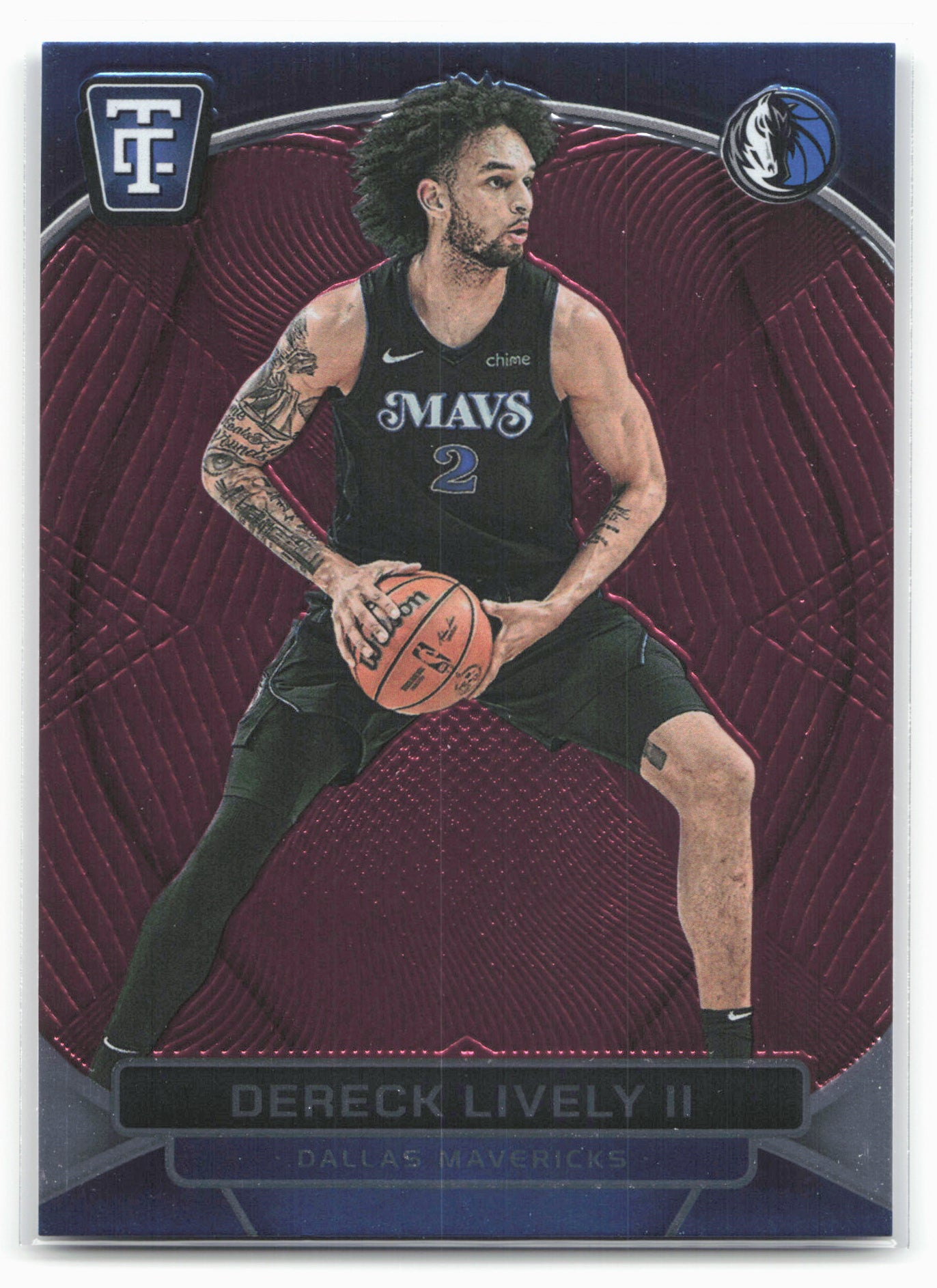 2024-25 Panini Totally Certified #68 Dereck Lively II Mirror Maroon