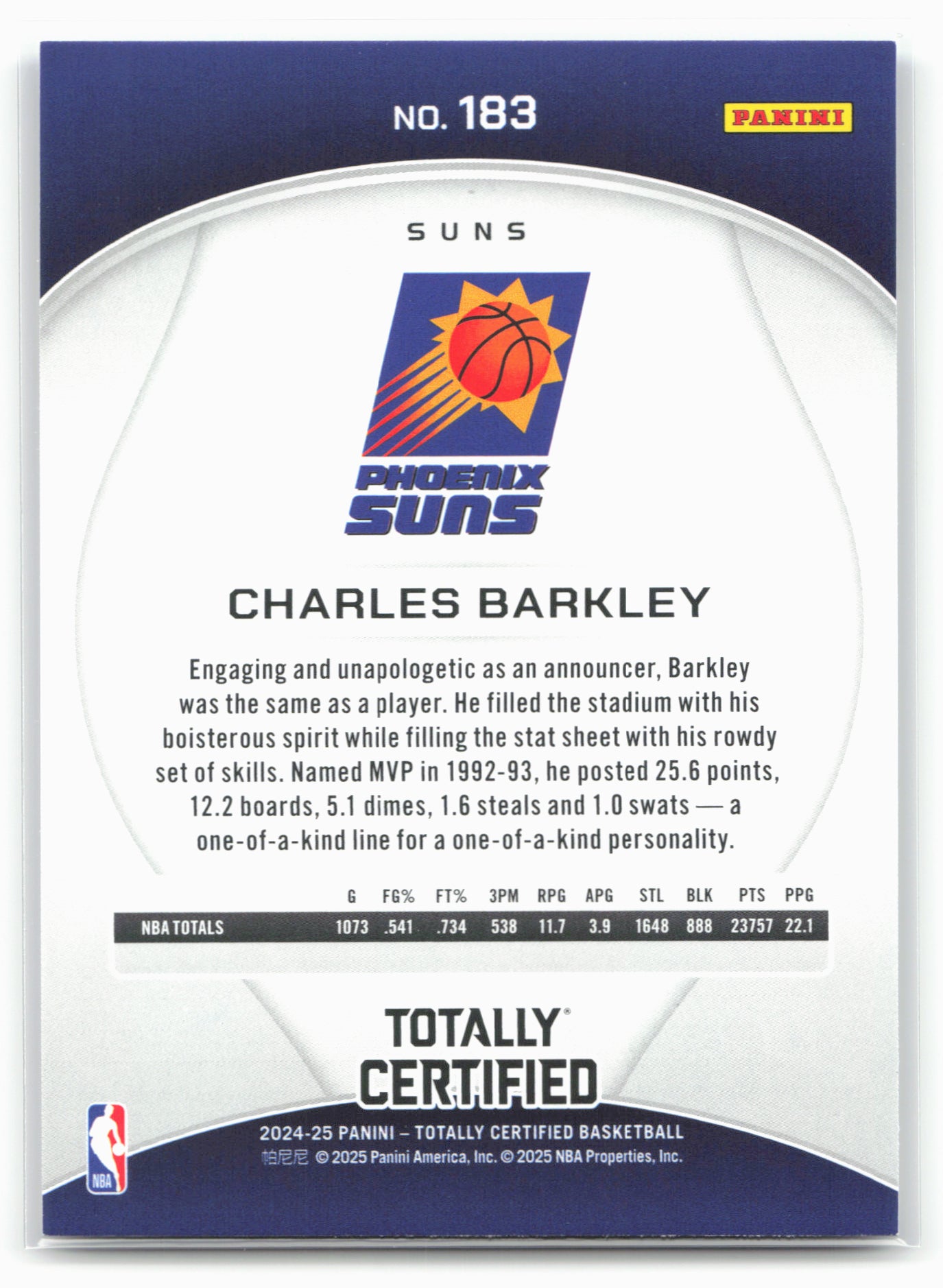 2024-25 Panini Totally Certified #183 Charles Barkley Mirror