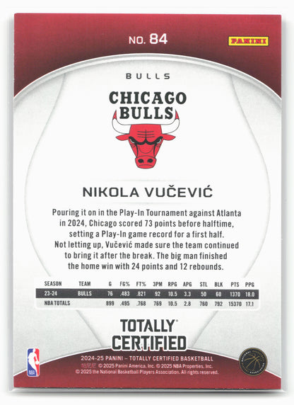 2024-25 Panini Totally Certified #84 Nikola Vucevic Mirror Maroon