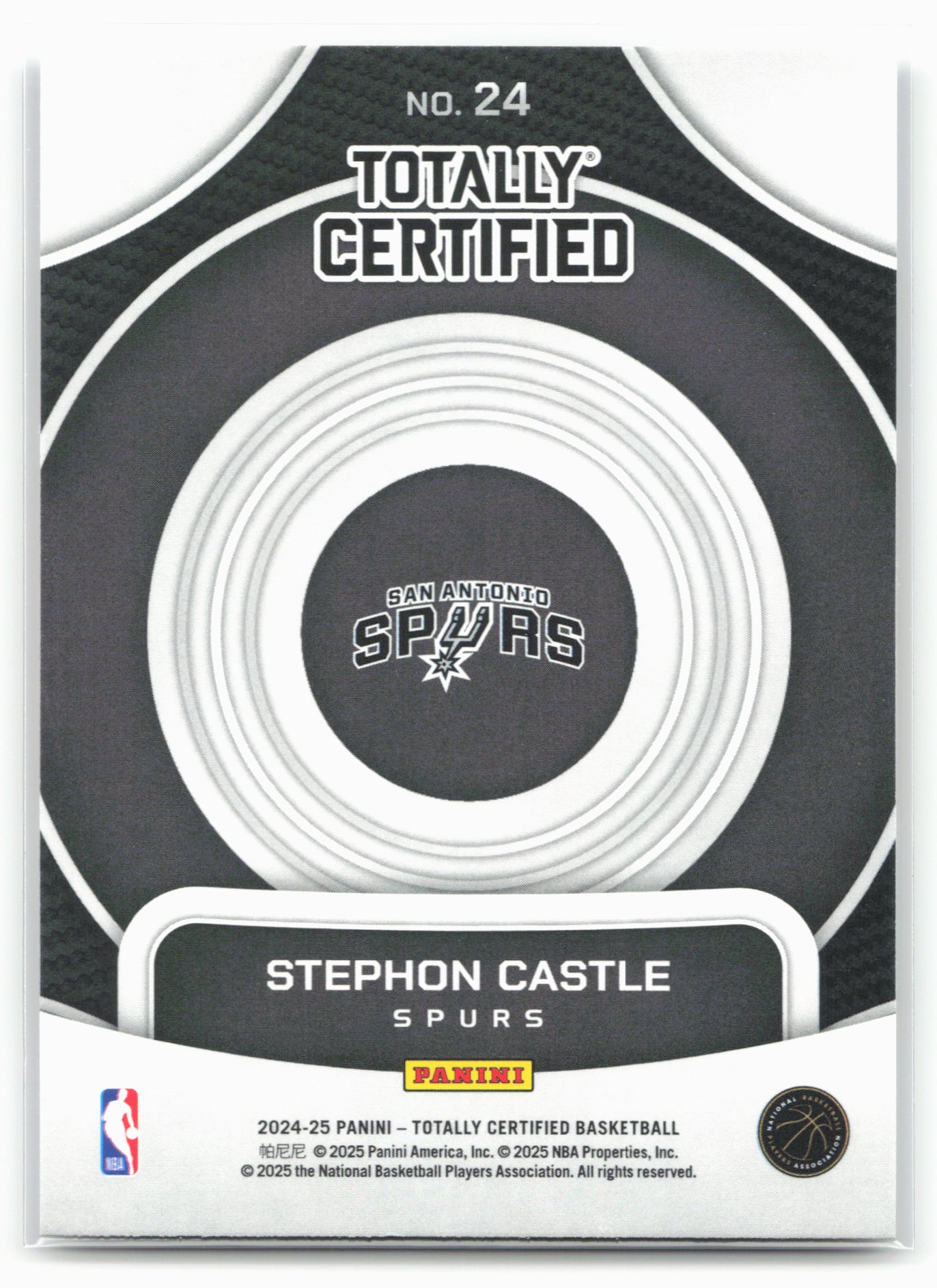 2024-25 Panini Totally Certified #24 Stephon Castle On Target 18420