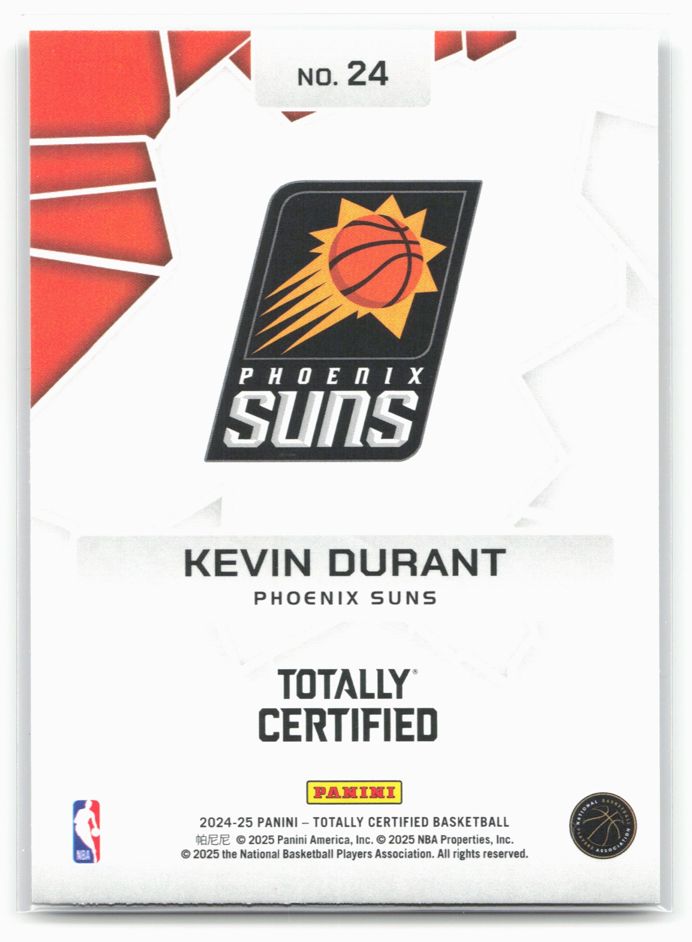 2024-25 Panini Totally Certified #24 Kevin Durant Rock the Rim 18427