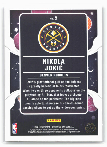 2024-25 Donruss #5 Nikola Jokic Zero Gravity Press Proof Purple