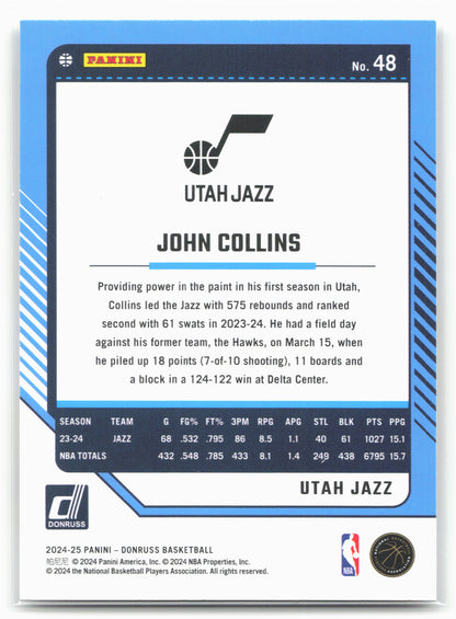 2024-25 Donruss #48 John Collins Press Proof Silver