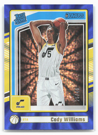 2024-25 Donruss #230 Cody Williams Holo Blue Laser