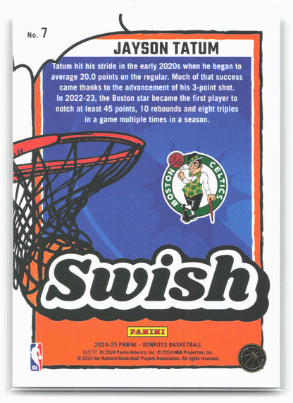 2024-25 Donruss #7 Jayson Tatum Swish Diamond