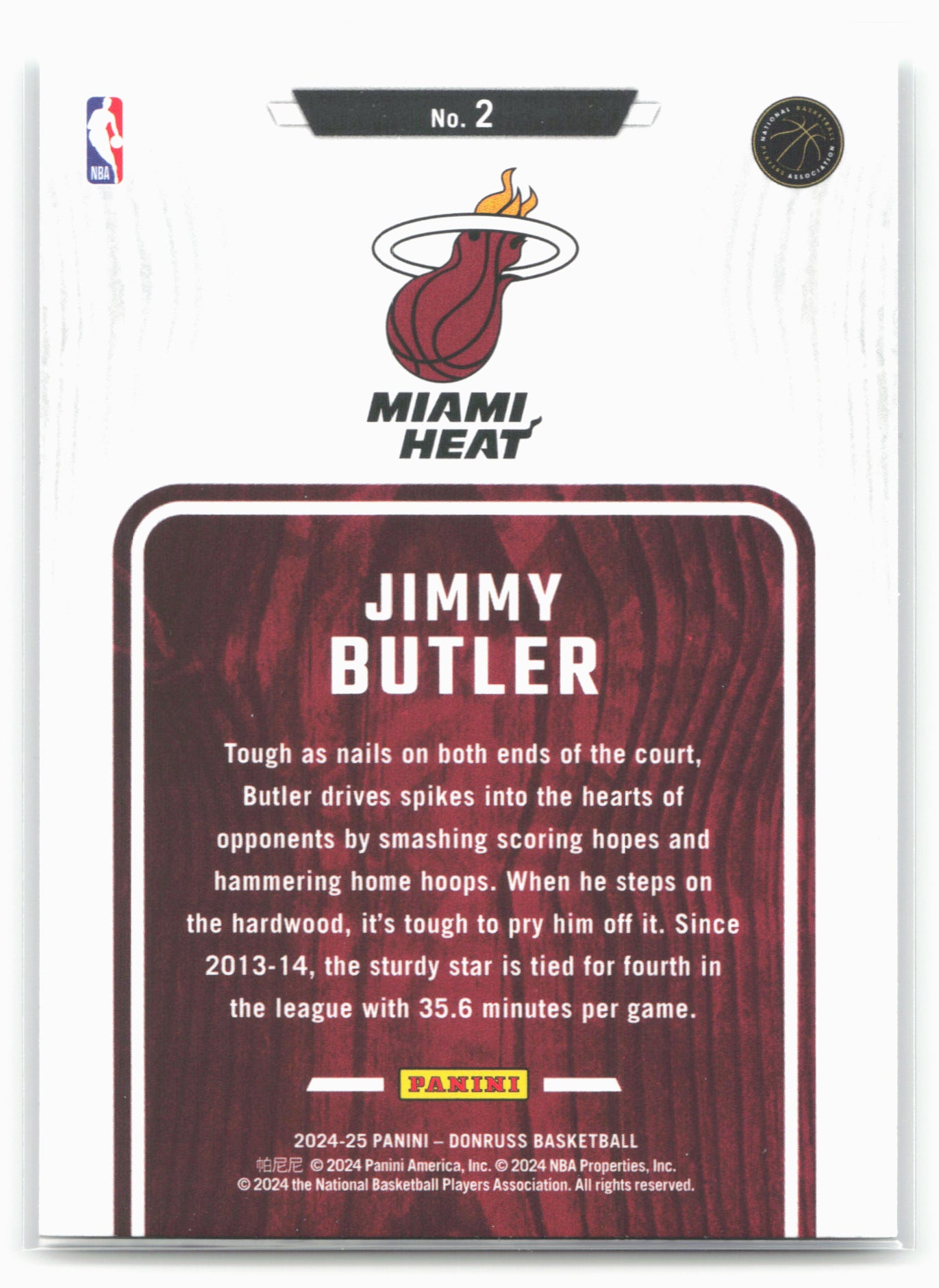 2024-25 Donruss #2 Jimmy Butler Hardwood Masters