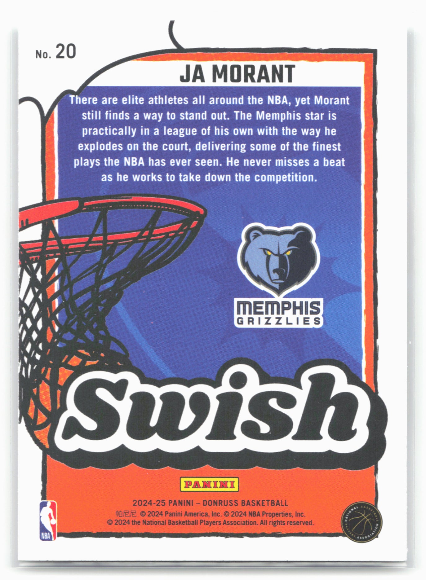 2024-25 Donruss #20 Ja Morant Swish