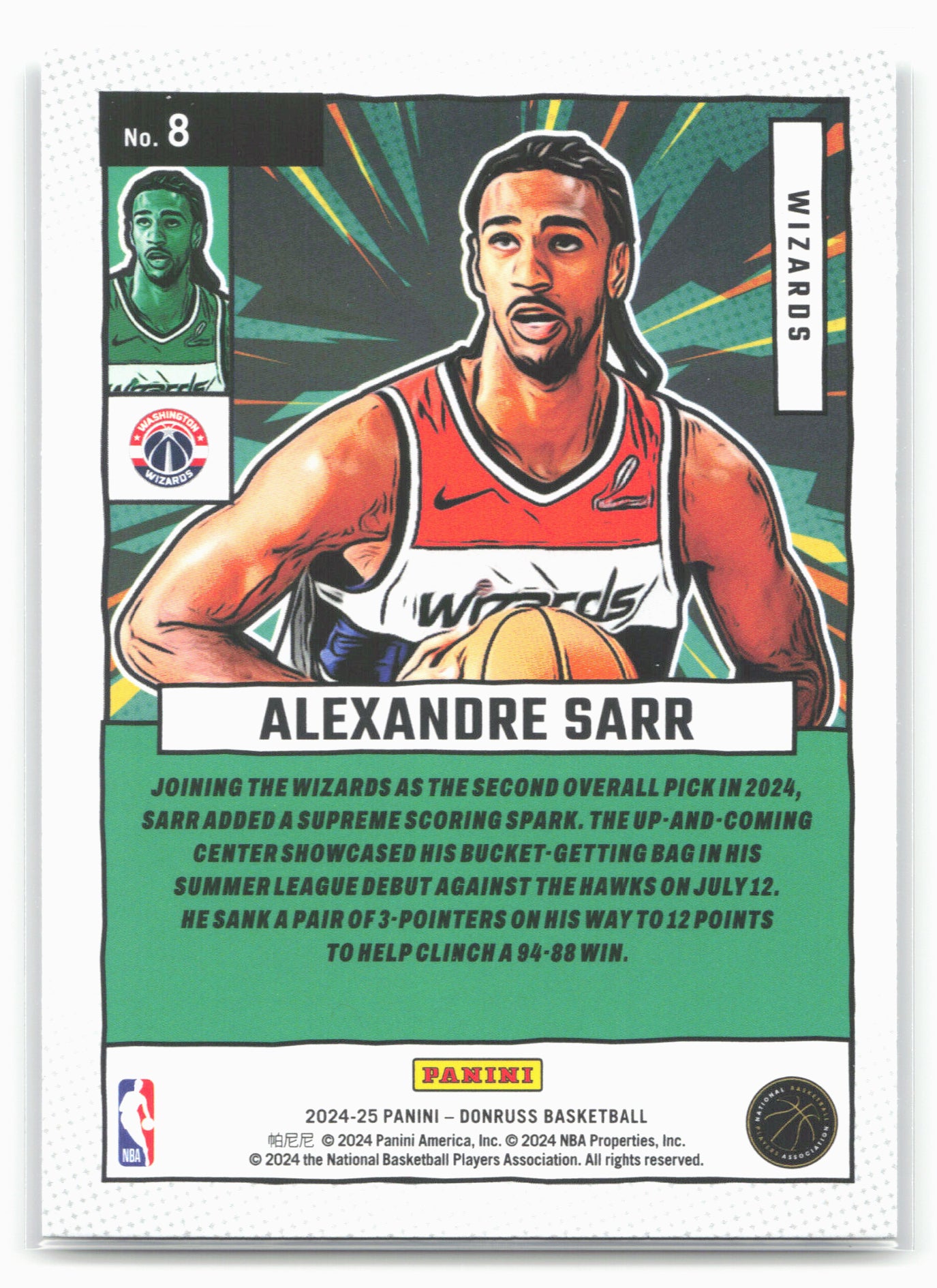 2024-25 Donruss #8 Alexandre Sarr Net Marvels