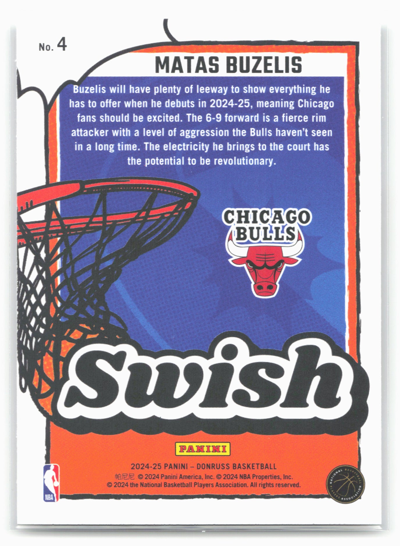 2024-25 Donruss #4 Matas Buzelis Swish