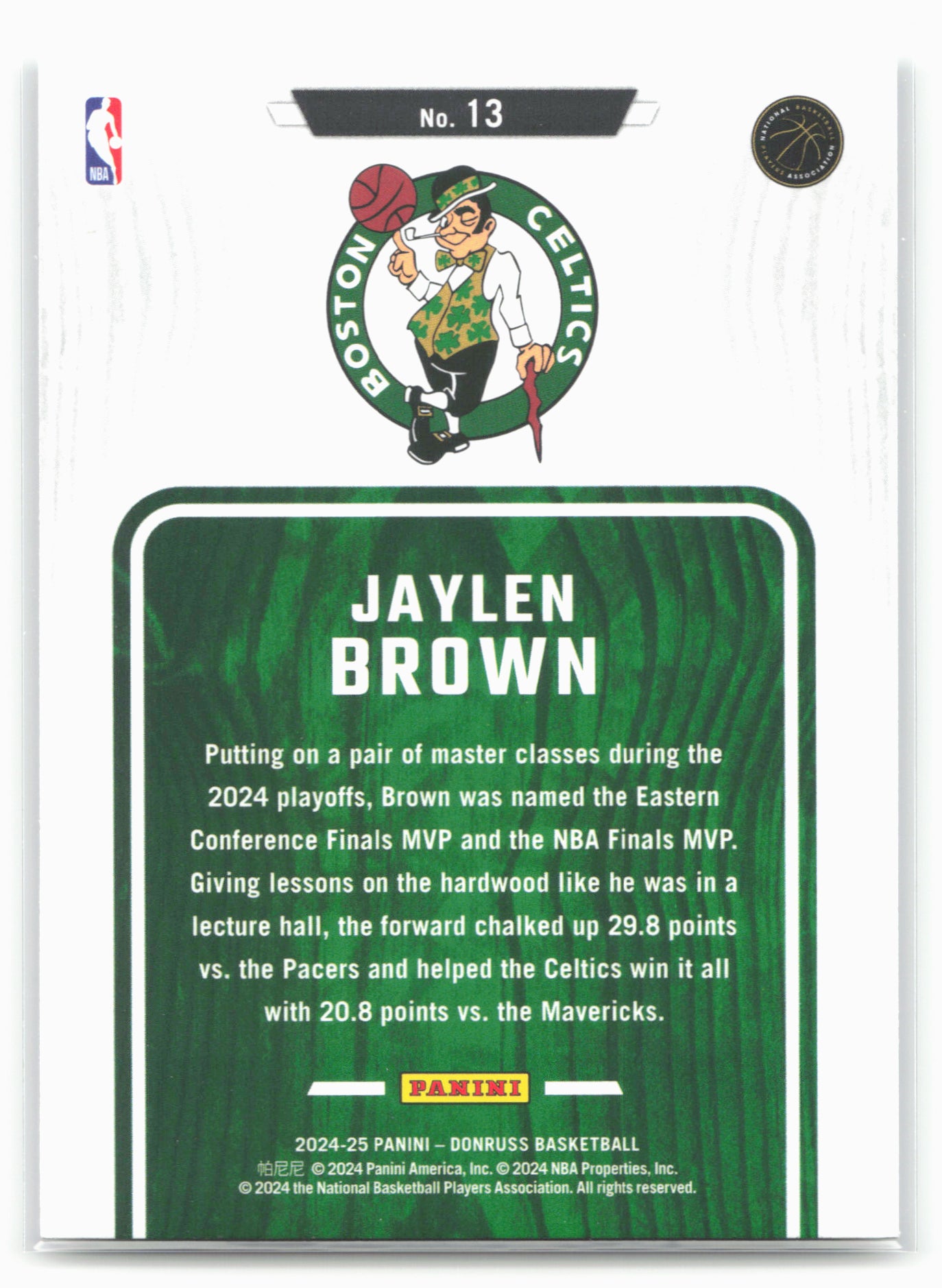 2024-25 Donruss #13 Jaylen Brown Hardwood Masters
