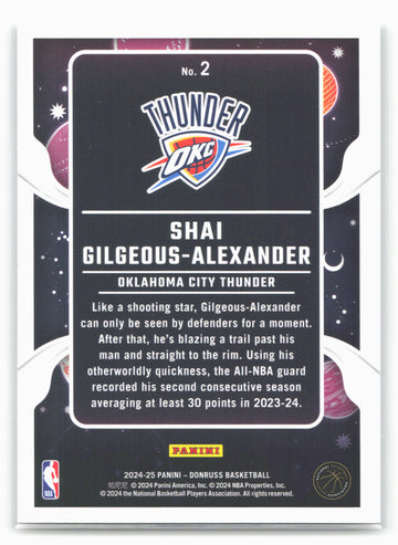 
2024-25 Donruss #2 Shai Gilgeous-Alexander Zero Gravity