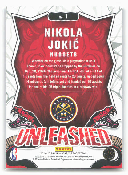 2024-25 Donruss #1 Nikola Jokic Unleashed