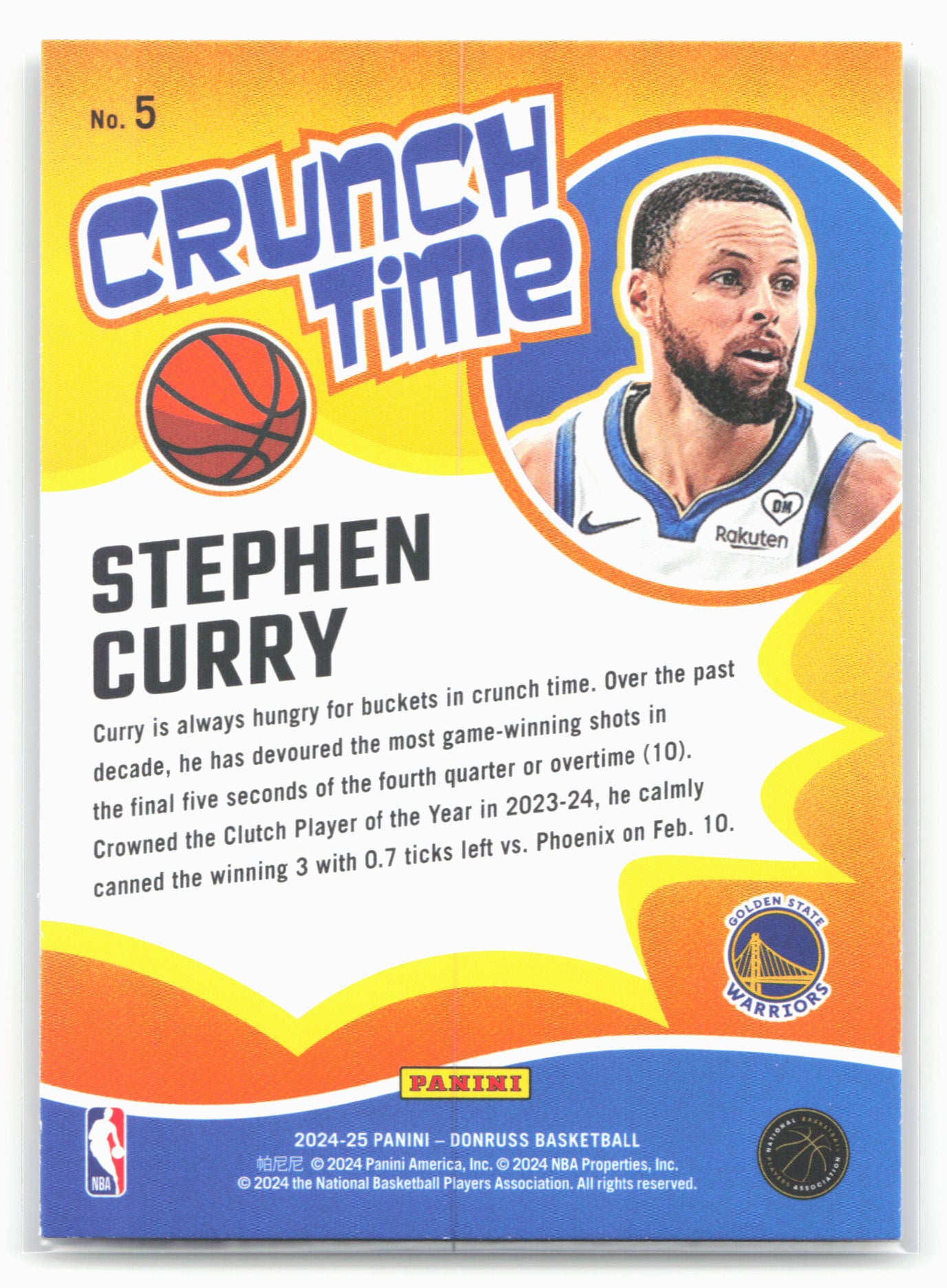 2024-25 Donruss #5 Stephen Curry Crunch Time