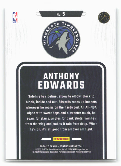 2024-25 Donruss #5 Anthony Edwards Hardwood Masters