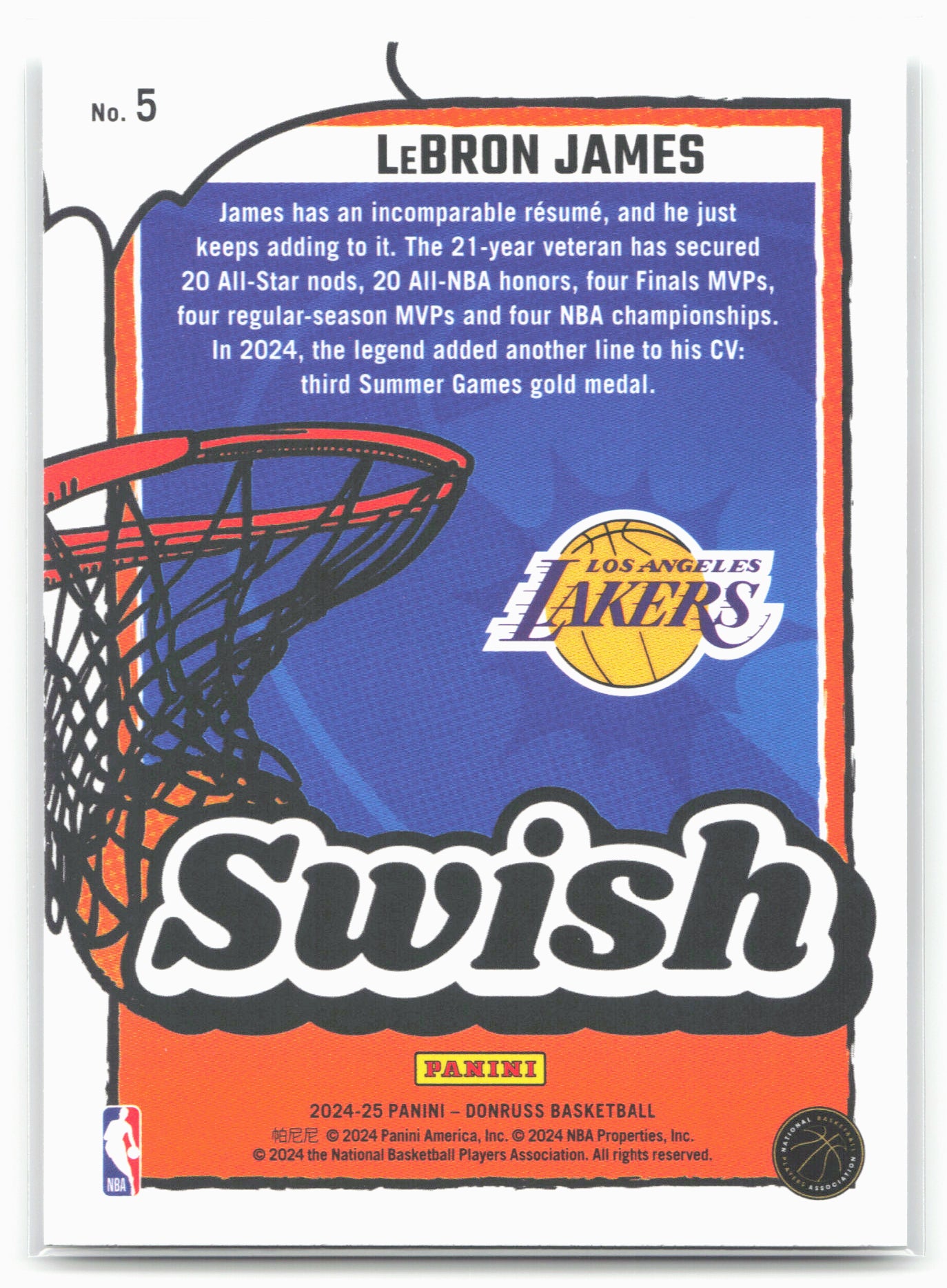 2024-25 Donruss #5 LeBron James Swish