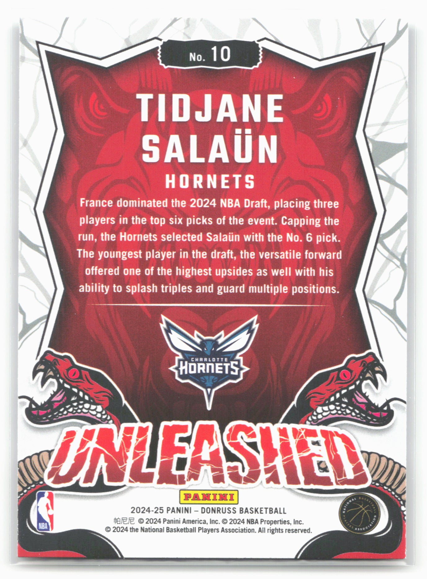 2024-25 Donruss #10 Tidjane Salaun Unleashed