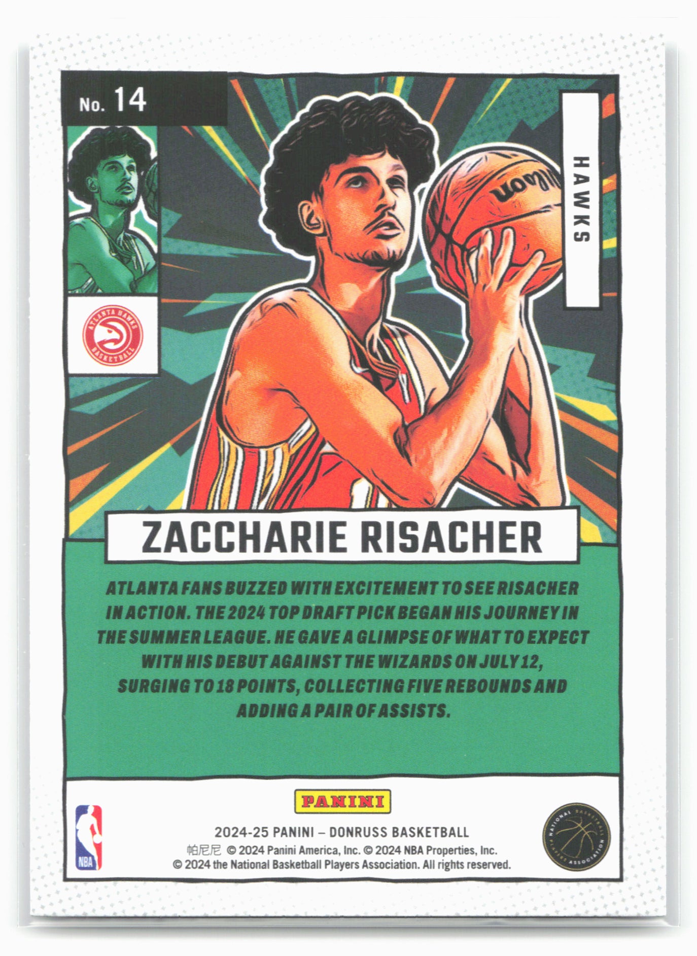 2024-25 Donruss #14 Zaccharie Risacher Net Marvels