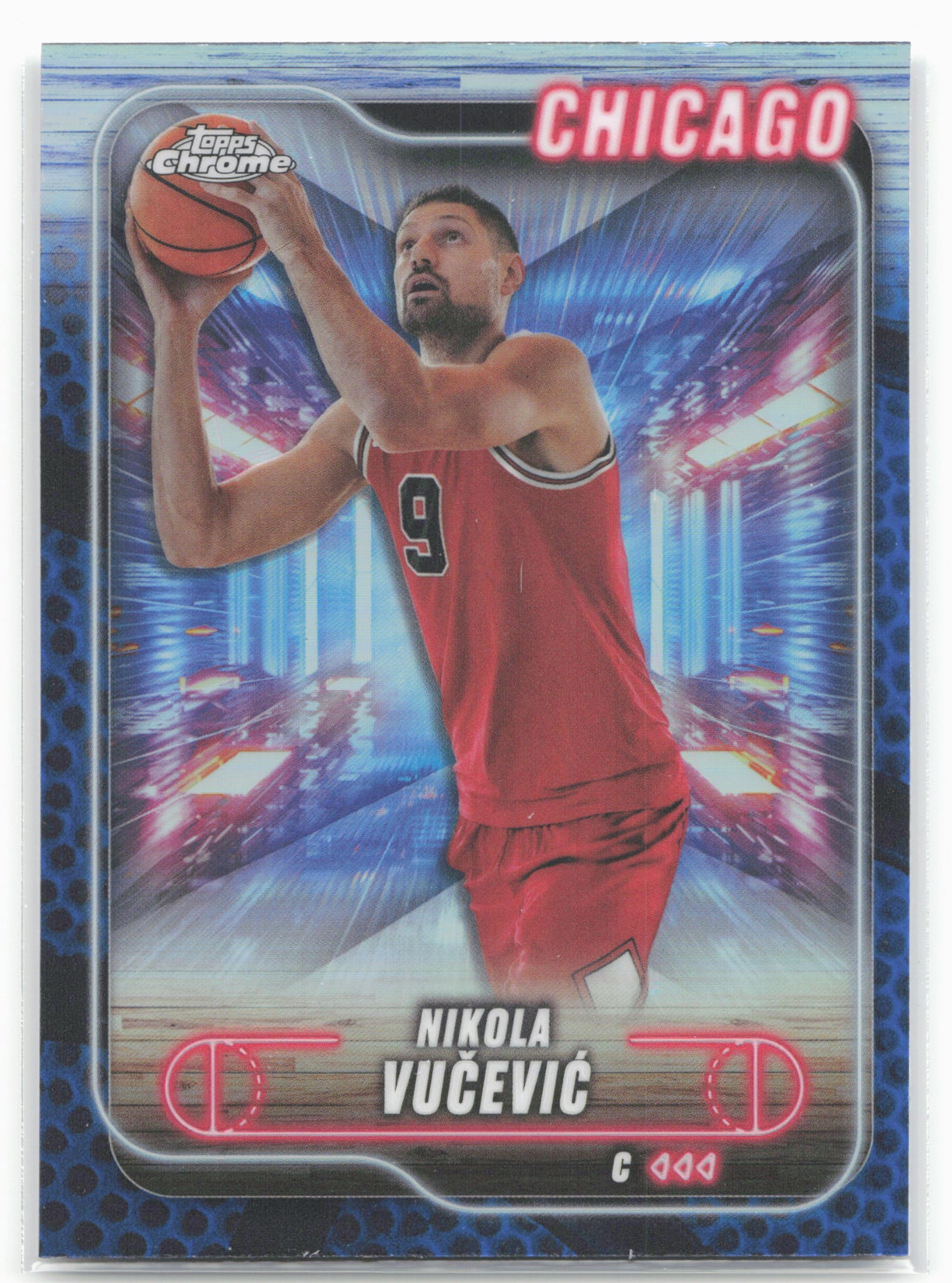 2024-25 Topps Chrome #97 Nikola Vučević Blue Basketball Refractor