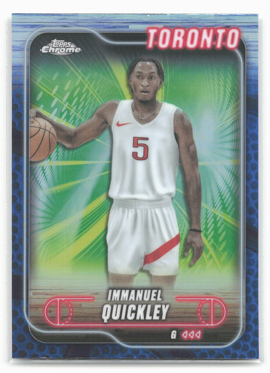2024-25 Topps Chrome #57 Immanuel Quickley Blue Basketball Refractor